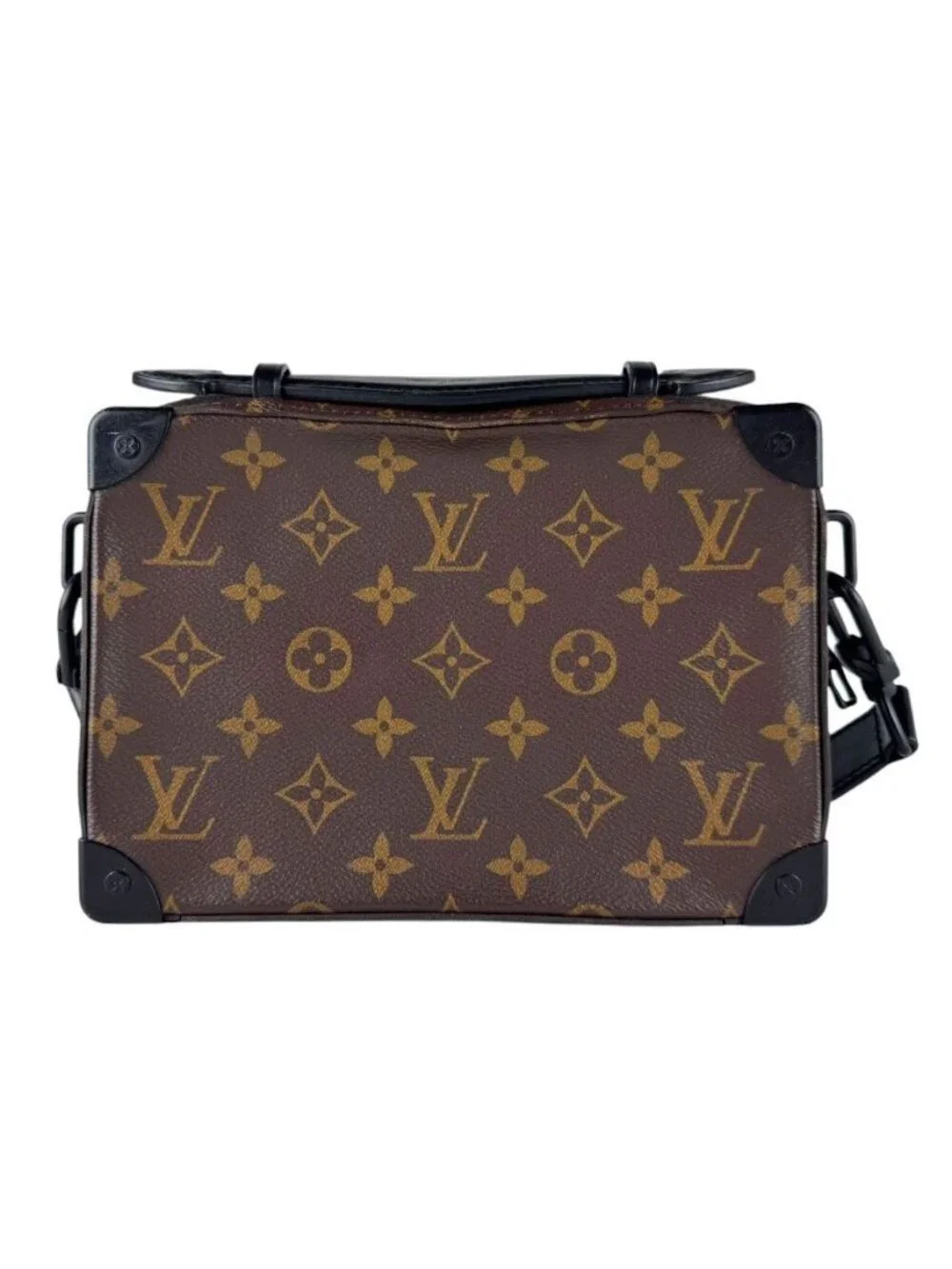 Louis Vuitton Shoulder Bag Monogram Macassar Handle Soft Trunk